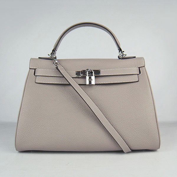 7A Replica Hermes Kelly 32cm Togo Leather Bag Grey 6108 - Click Image to Close